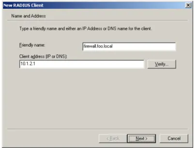 fig 4: define RADIUS client