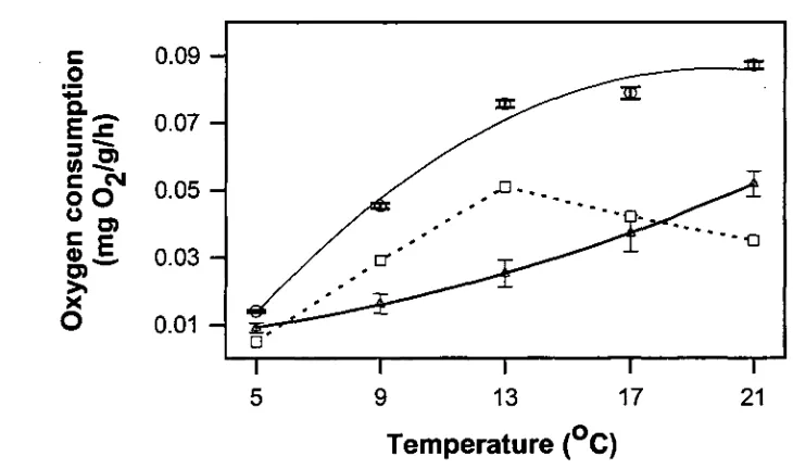 Table 3.1: The aerobic expansibility of the southern rock lobster Jasus edwardsii at each experimental temperature (n=12)