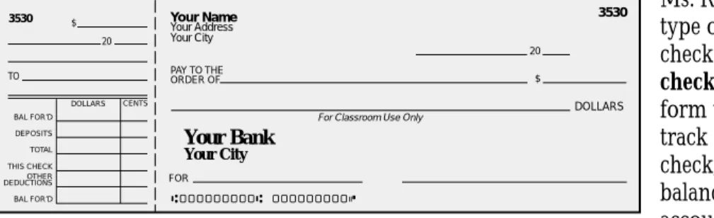 Figure 2-2 is an example of a check and check stub.