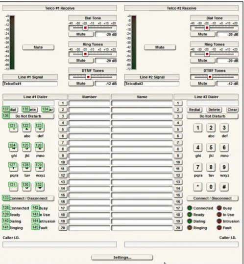 Figure 1. The Composer settings for the Analog Telephony Interface.