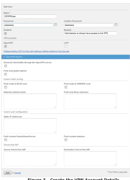 Figure 3 - Create the VPN Account Details 