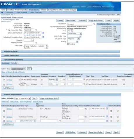 Figure 1 – New Single-Page Work Order User Interface 