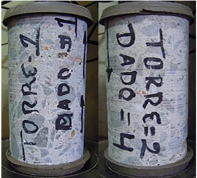 Figure 2. Core extraction foundations: (a) T1C1, (b) T2C3. 