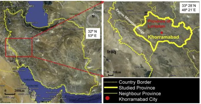 Fig. 1. Geographical position of the region under study 