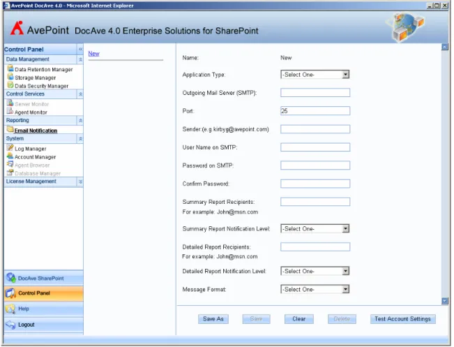 Figure 19: DocAve Notification Settings 