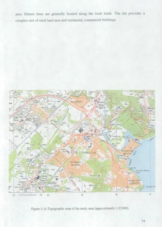 Figure 5.1a Topographic map of the study area (approximately 1:25,000). 