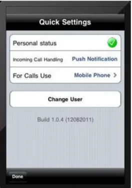 Figure 5: “Quick Settings” Menu  