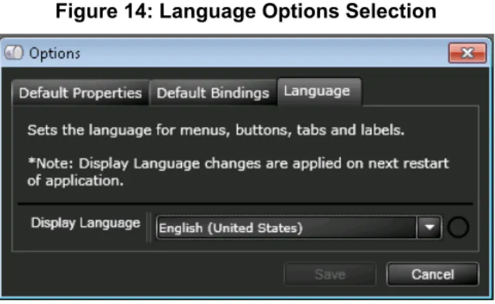 Figure 14: Language Options Selection
