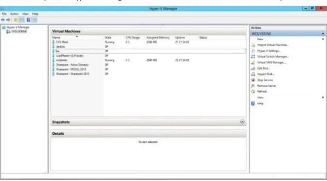 Figure 2-1: Hyper-V Manager 