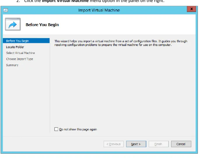 Figure 2-2: Import Virtual Machine 