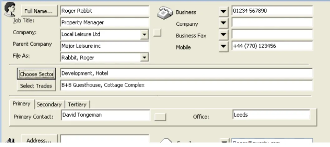 FIGURE 20 CONTACTS ARE LINKED TO THE RELEVANT COMPANY AND PARENT COMPANY IF PART OF A GROUP 