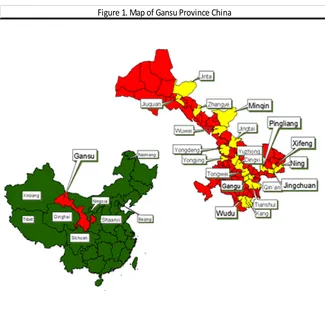 Figure 1. Map of Gansu Province China