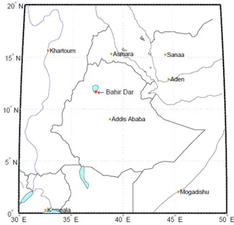 Figure 1. Map showing locations of scintillation receivers for Scintillation Network Decision Aid (SCINDA) sites at Bahir Dar