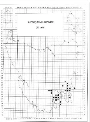 Figure 18.  Distribution ofE. cordata in Tasmania.