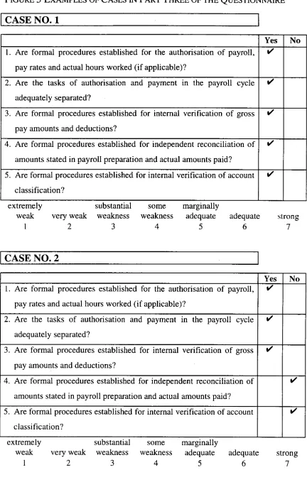 FIGURE 5 EXAMPLES OF CASES IN PART THREE OF THE QUESTIONNAIRE 