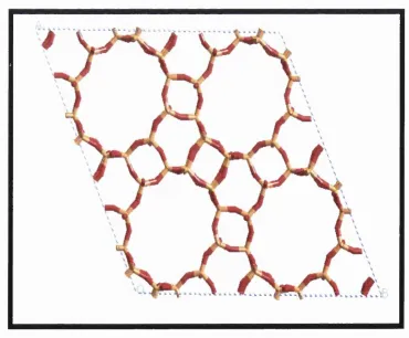 Figure 5.3. Snapshot of CIT-1 macrocell: 12MR channels parallel to [001] crystallographic axis.