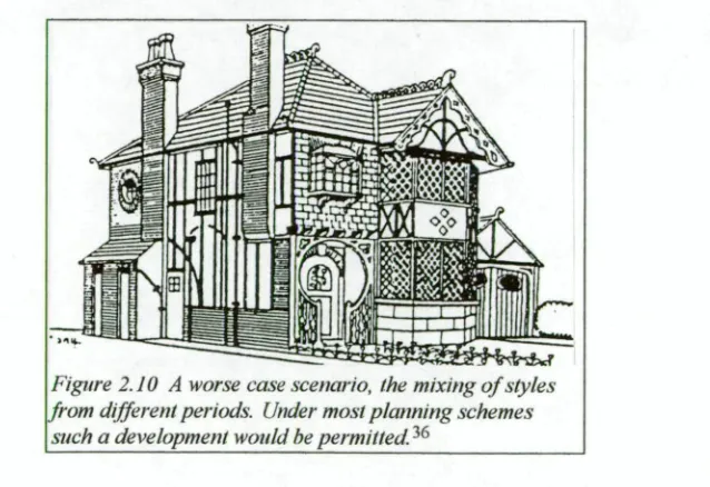 Figure 2.10 A worse case scenario, the mixing of styles from different periods. Under most planning schemes 
