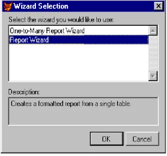 Fig. 9.1: Selecting a Report Wizard