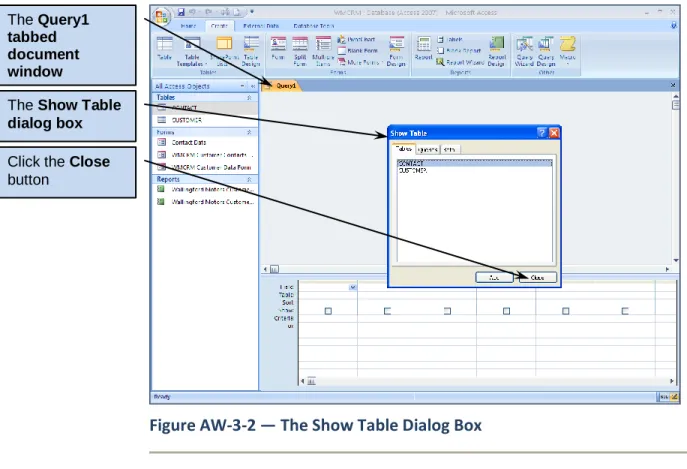 Figure AW-3-2 — The Show Table Dialog Box 