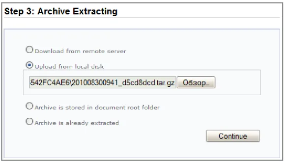 Fig. 2.7 Specifying the archive file 
