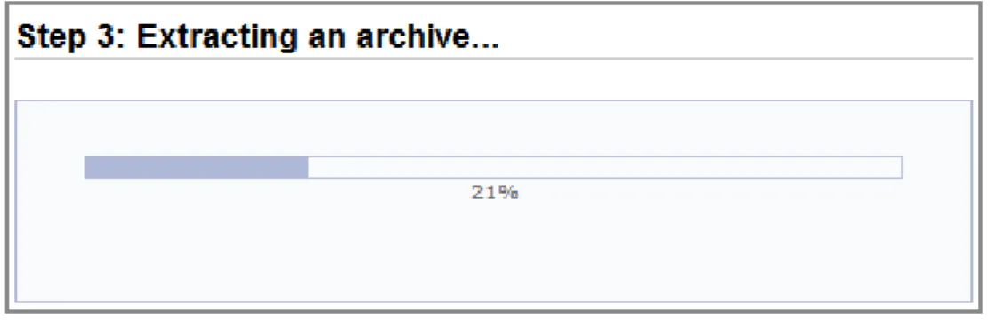 Fig. 2.8 Unpacking the archive  Step 3. Restoring The Database 