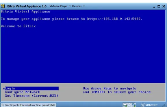Fig. 1.1 VMWare Player running Bitrix Virtual Appliance 
