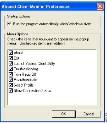 Figure 8-4 Aironet Client Monitor Preferences Screen