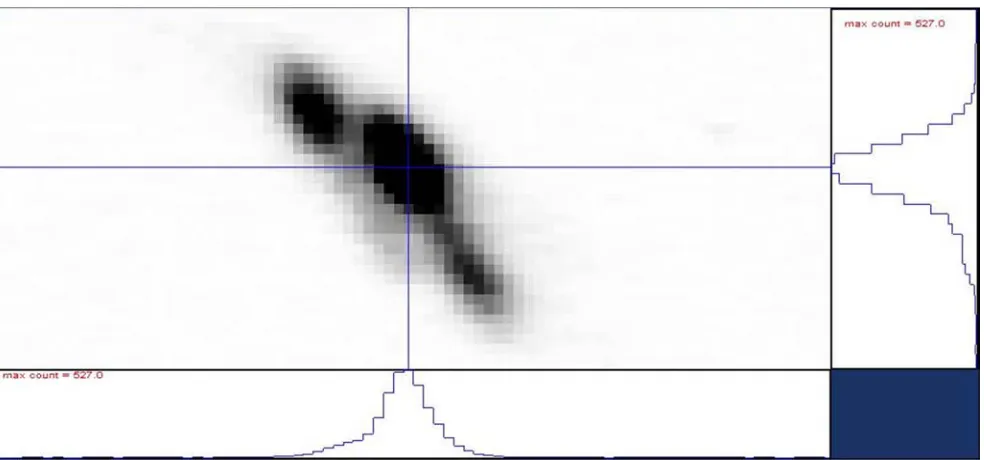 Figure 8. Oscillation (within 3º ω ) image of 311 reflection from standard CVD crystal