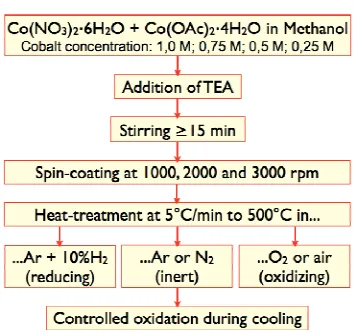 Figure 1. Preparation of cobalt oxides and composites films. 