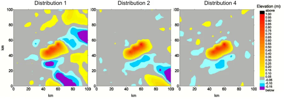 Fig. 8. Sketch of the spatial constraints used to improve the inver-sions with 10 waveforms: the initial ﬁeld is taken equal to zero inthe shaded zones.