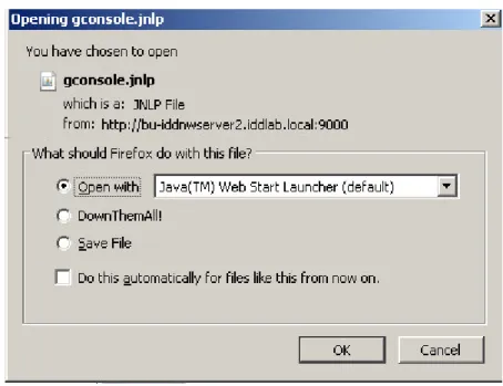 Figure 1  Associating a jnlp file with Java (TM) web Start Launcher for Mozilla Firefox