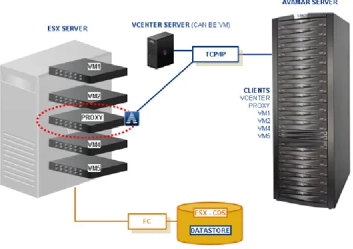 Figure 1  Avamar for VMware image backup and restore diagram