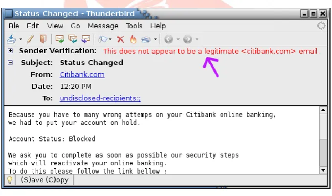 Figure 10: Alert box of McAfee SiteAdvisor 