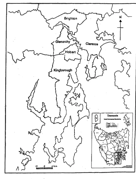 FIGURE 5.1 Map of the five municipalities comprising the thesis study area 