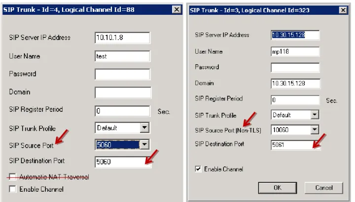 Figure 8: Changes to SIP Trunk parameters 