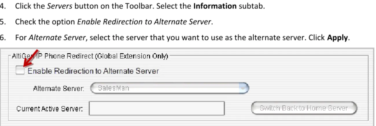 Figure 10: Enable the Redirect feature in Enterprise Manager 