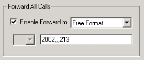 Figure 1: Example of call forwarding with a 3-second delay and DTMF digits to send 