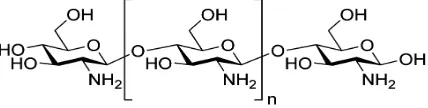 Figure 1. Schematic chemical structure of a deacetylated chitosan polymer. 