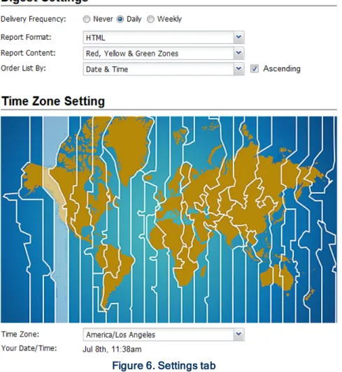 Figure 6. Settings tab
