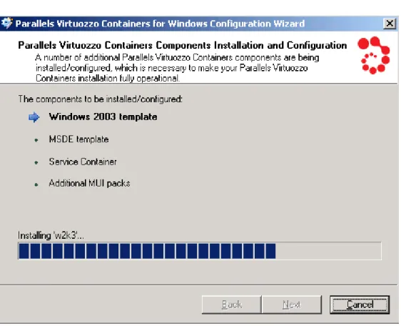Figure 11: Installing Virtuozzo Containers - Installing Virtuozzo Components 