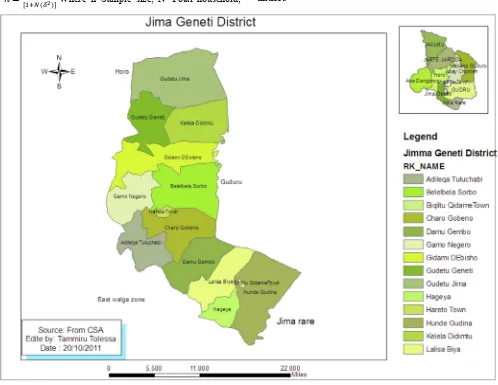 Figure 1. Map of Jima Geneti District.
