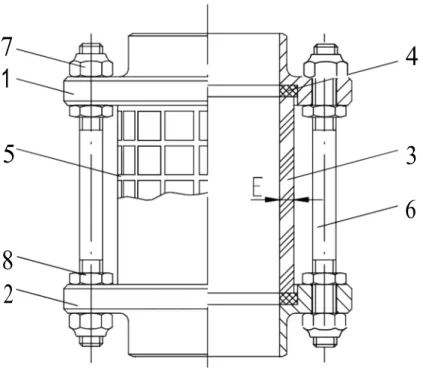 Figure 1 Sectional view of cylinder sight glass DIN SS (example) 