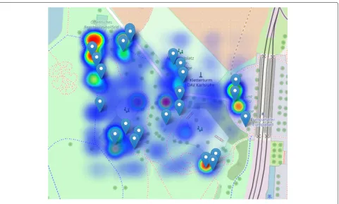 Fig. 6 View of the heatmap. Heatmap at the peak of the festival according to the application
