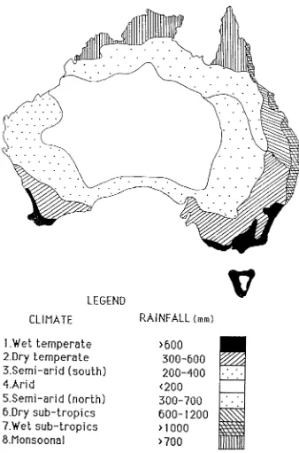 Fig. 1. The major climatic zones of Australia. 