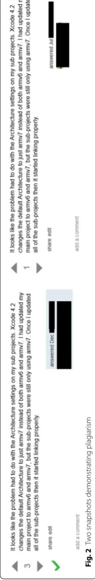 Fig. 2 Two snapshots demonstrating plagiarism
