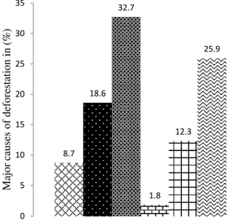 Figure 4. The major causes of deforstation in the study area. 