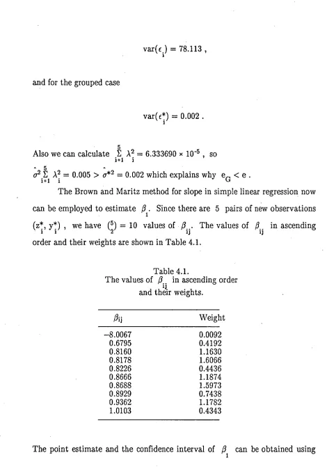 Table 4.1. The values of fi.. in ascending order 