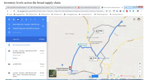 Table 1. Best Route Analysis Result on Google Maps [13]. 