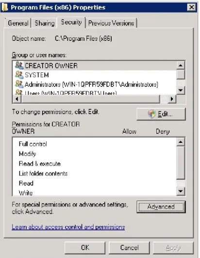 Figure 3 Program Files (x86) Properties