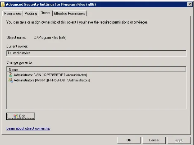Figure 4 Advanced Security Settings for Program Files